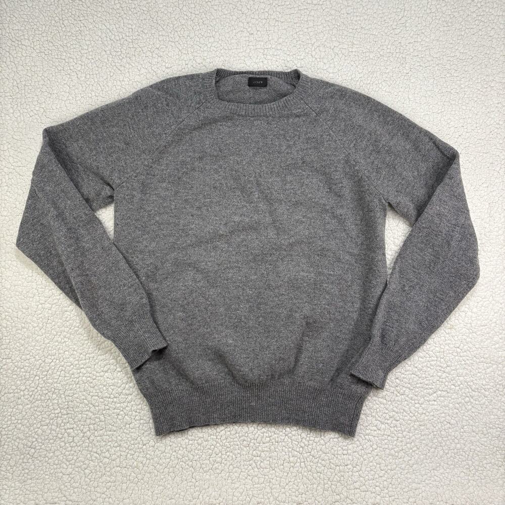 J Crew Sweater Mens M ? 100% Lambs Wool Classic Charcoal Solid‎ Crew Neck Knit